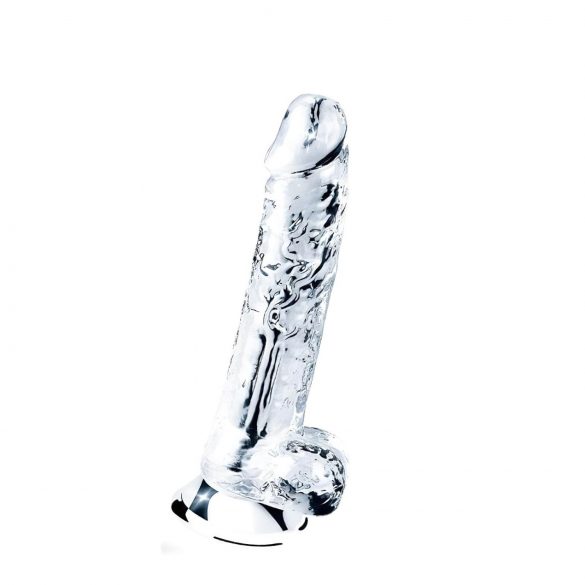 Lovetoy Flawless Clear - iminapaga dildo - 19 cm (läbipaistev)