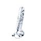 Lovetoy Flawless Clear - iminapaga ja munadega dildo - 19cm (läbipaistev) 