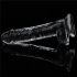 Lovetoy Flawless Clear - iminapaga ja munadega dildo - 19cm (läbipaistev) 