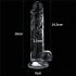 Lovetoy Flawless Clear - iminapaga dildo - 19 cm (läbipaistev)