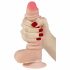 Lovetoy Liug-Nahk - kahesuunaline iminapaga dildo - 18cm (naturaalne) 