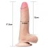 Lovetoy Liug-Nahk - kahesuunaline iminapaga dildo - 18cm (naturaalne) 