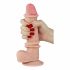 Lovetoy Sliding-Skin - kahekordse imemiskinniga dildo - 21cm (naturaalne) 