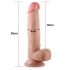 Lovetoy Sliding-Skin - kahekordse imemiskinniga dildo - 21cm (naturaalne) 