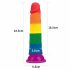 Lovetoy Prider - elutru dildokas - 19cm (vikerkaar) 