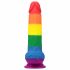 Lovetoy Prider - elutru munanditega dildo - 20 cm (vikerkaar) 