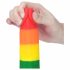 Lovetoy Prider - elutru munanditega dildo - 20 cm (vikerkaar) 