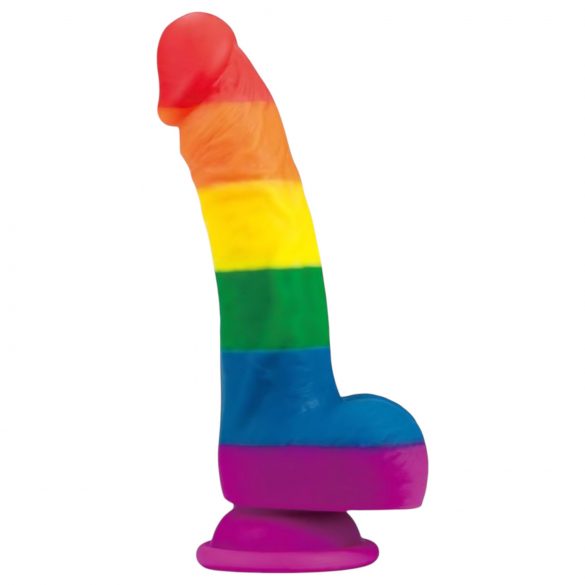 Lovetoy Prider - elutruu vedel silikon dildo - 19cm (vikerkaar)