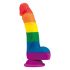 Lovetoy Prider - elutru vedelik silikoonist dildo - 19cm (vikerkaar) 