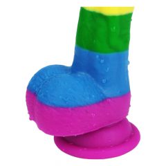   The product name translated from Hungarian to English is: Estonian Lovetoy Prider - Lifelike Liquid Silicone Dildo - 19cm (Rainbow)""