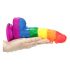 Lovetoy Prider - elutru vedelik silikoonist dildo - 19cm (vikerkaar) 