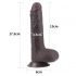 Lovetoy Libisev-Nahk - kahekordne iminapaga dildo - 18cm (pruun) 