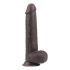 Lovetoy libisev nahk - kahekordne iminapaga dildo - 23 cm (pruun) 