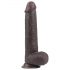 Lovetoy Sliding-Skin - topeltstruktuurne dildo - 23cm (pruun)