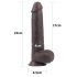 Lovetoy libisev nahk - kahekordne iminapaga dildo - 23 cm (pruun) 