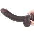 Lovetoy libisev nahk - kahekordne iminapaga dildo - 23 cm (pruun) 