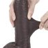 Lovetoy Sliding-Skin - topeltstruktuurne dildo - 23cm (pruun)