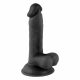 Hr. Ebaviisakas - kinnitusjala ja munadega elutruu dildo - 17cm (must) 