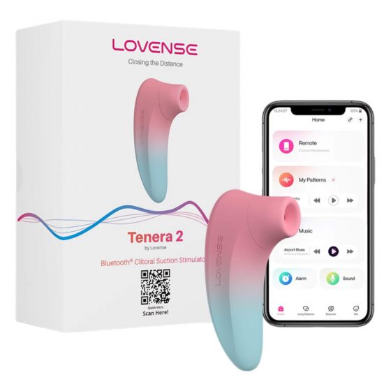LOVENSE Tenera 2 - nutikas veekindel õhulaine kliitori stimulaator (sinine-roosa)