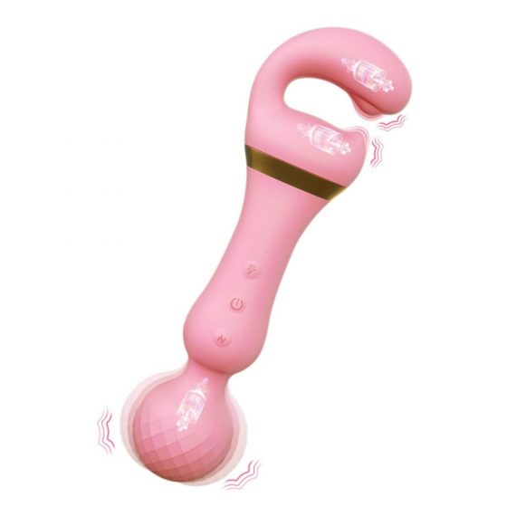 Tracy's Dog Võlurkepp - akuga, 2in1 massaaživibraator (roosa)