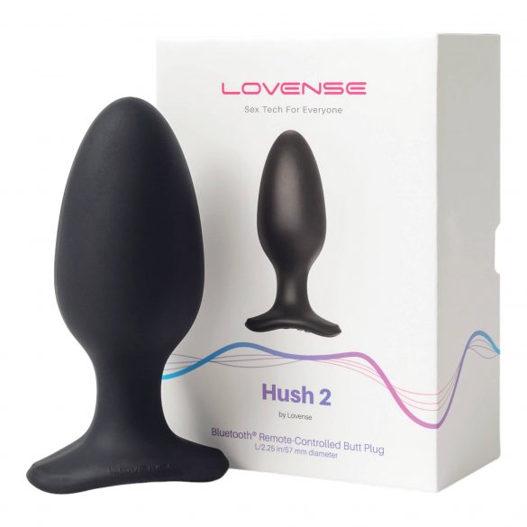 LOVENSE Hush 2 L - akuga väike anaaldildo (57mm) - must 