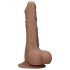 RealRock Dildo 7 - naturaalne munanditega dildo (17cm) - tume naturaalne