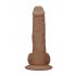 RealRock Dong 8 - elutru munandita dildo (20 cm) - tume loomulik 