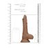 RealRock Dong 8 - elutru munandita dildo (20 cm) - tume loomulik 