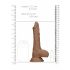 RealRock Dildo 8 - elutru munanditega dildo (20cm) - tume naturaalne