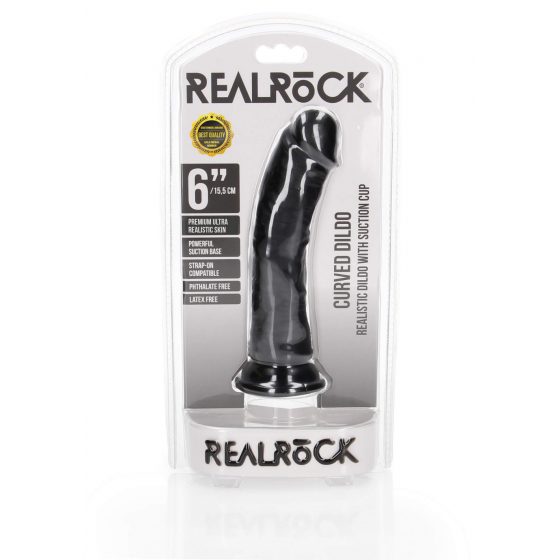 RealRock - imitatseeritud iminapaga dildo - 15,5cm (must)