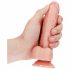 RealRock - iminapaga realistlik dildo munanditega - 15,5cm (naturaalne) 