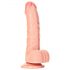 RealRock - iminapadjal, munanditega realistlik dildo - 15,5cm (naturaalne)