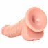 RealRock - iminapaga realistlik dildo munanditega - 15,5cm (naturaalne) 