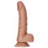 RealRock - iminapinnaga munandiga dildo - 15,5 cm (tume naturaalne)