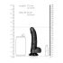 RealRock - iminapaga, munanditega realistlik dildo - 15,5cm (must) 