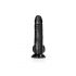 RealRock - iminapaga, munanditega realistlik dildo - 15,5cm (must) 