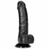 RealRock - iminapaga, munanditega realistlik dildo - 15,5cm (must) 