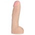 Doc Johnson Vac-U-Lock Hung 12 - elutruu dildo munanditega (naturaalne)