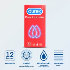 Durex Feel Intimate - õhukesed seinaga kondoomid (12tk)