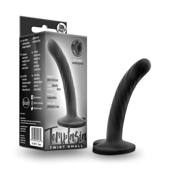 Temptasia Twist Small - iminapaga, keerdunud dildo (must) 