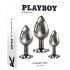 Playboy - anaaldildo komplekt - 3-osaline (hõbedane)