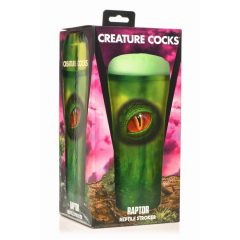   Creature Cocks Raptor - reptiilse kunsttupe taskus (must-roheline)