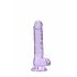 REALROCK - läbipaistev elutruu dildo - lilla (17cm)