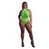 Ouch! - helendavate rihmadega neoonroheline body  - XL-4XL