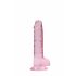 REALROCK - läbipaistev elutru dildos - roosa (17cm)