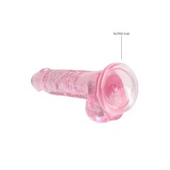 REALROCK - läbipaistev realistlik dildo - roosa (17cm)