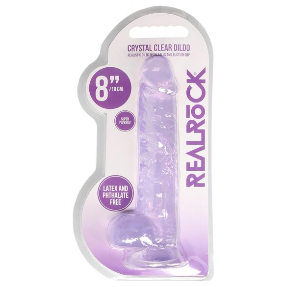 REALROCK - läbipaistev elutru dildo - lilla (19cm)