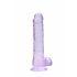 REALROCK - läbipaistev realistlik dildo - lilla (19cm) 