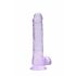 REALROCK - läbipaistev elutru dildo - lilla (19cm)