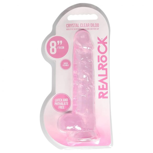 REALROCK - läbipaistev realistlik dildo - roosa (19cm)